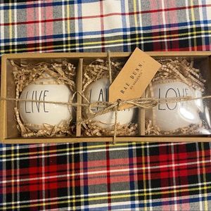 Rae Dunn Ceramic Ornaments LIVE LAUGH LOVE